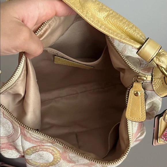 Coach Kristen Pink and Cream Sequin Shoulder Bag - Picture 10 of 15